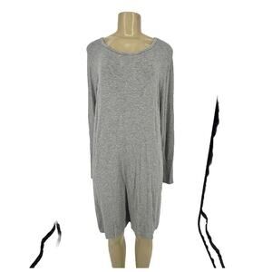 Athleta Gray Crew Neck Long Sleeve Keyhole Back Dress Women’s Size Medium H157v